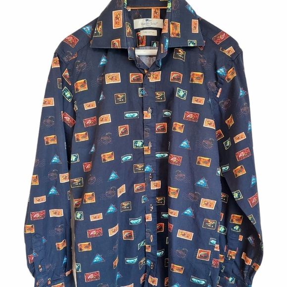 ❤️ Claudio Lugli Designer Flip Cuff Button Down Shirt - Picture 1 of 7